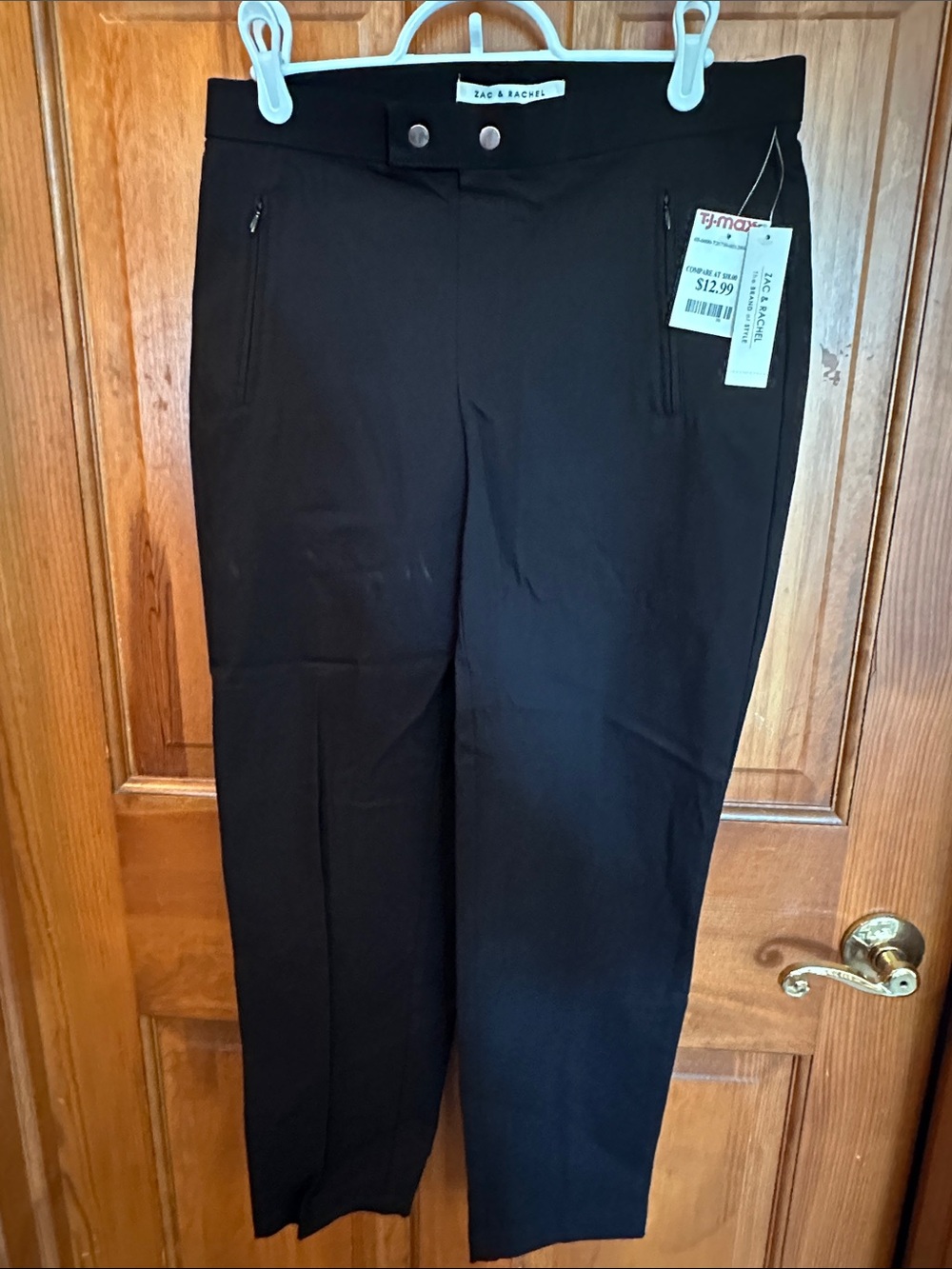 Zac & Rachel Men's Black Dress Pants with Zip Pockets